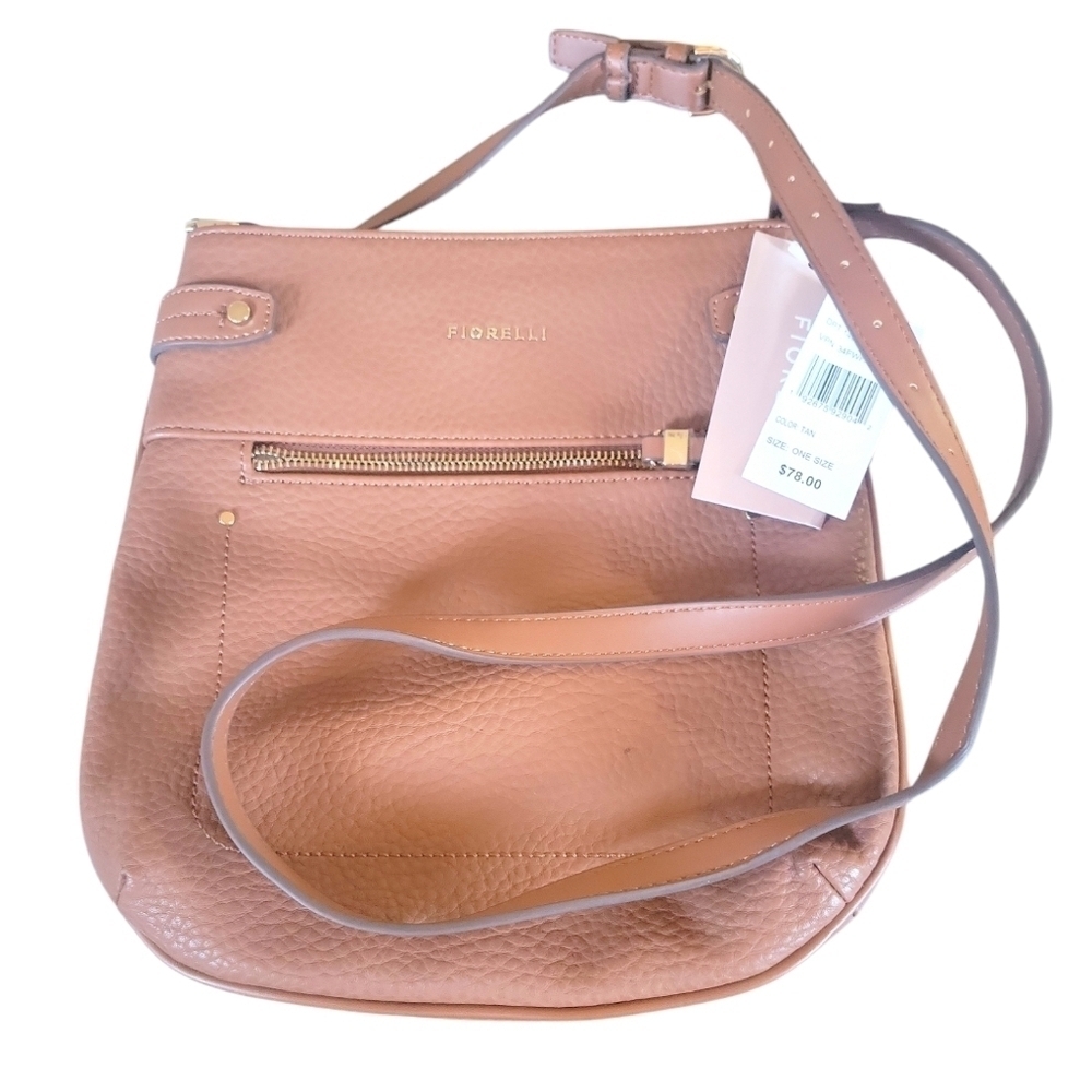 Fiorelli Anna Tan Leather Shoulder Crossbody Bag NWT - Picture 2 of 5